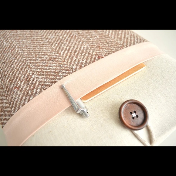 MacBook Air Laptop Sleeve- Pink Herringbone - Picture 2 of 7